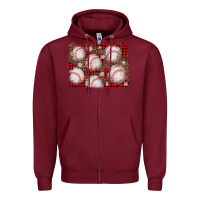 Burgundy baseball christmas background Zipper Hoodie - AdoDesignShop