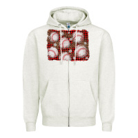 Oatmeal Heather baseball christmas background Zipper Hoodie - AdoDesignShop