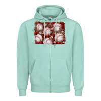 Seafoam baseball christmas background Zipper Hoodie - AdoDesignShop