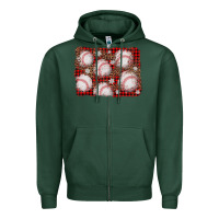 Sports Green baseball christmas background Zipper Hoodie - AdoDesignShop