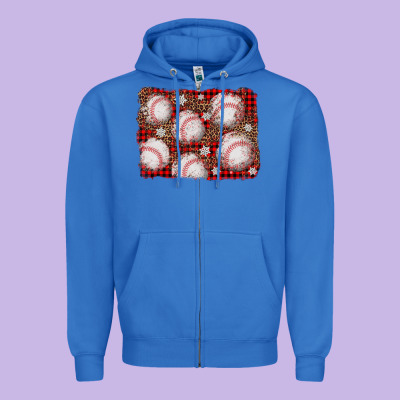 Baseball Christmas Background Zipper Hoodie Designed By Adodesignshop