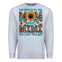 Heather Grey god gifted me two titles mom and mimi  and i rock them both Premium Sweatshirt - JahusDesignShop
