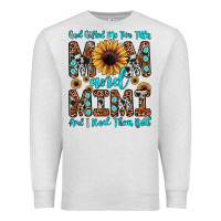 Oatmeal Heather god gifted me two titles mom and mimi  and i rock them both Premium Sweatshirt - JahusDesignShop
