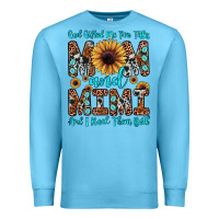 Ocean Blue god gifted me two titles mom and mimi  and i rock them both Premium Sweatshirt - JahusDesignShop