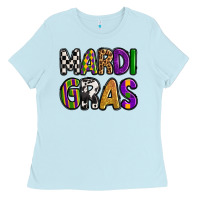 Baby Blue mardi gras copy Ladies Tee - OliviaCreatesArt
