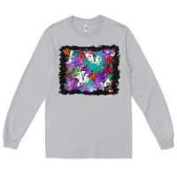 Moon Dust halloween ghost and turquoise glitter background Long Sleeve Tee - BundleAndBundleShop