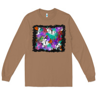 Toasted Coconut halloween ghost and turquoise glitter background Long Sleeve Tee - BundleAndBundleShop