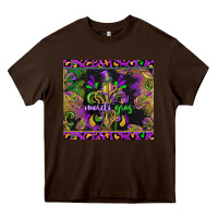 Chocolate Brown mardi gras fleur de lis Heavy Core Tee - CowGirlArtShop