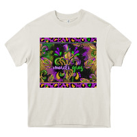 Cream mardi gras fleur de lis Heavy Core Tee - CowGirlArtShop