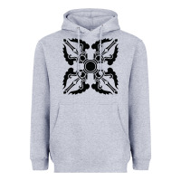 Heather Grey trippy psychedelic rave sacred geometry Heavyweight Hoodie - DesigneFamous