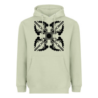 Matcha trippy psychedelic rave sacred geometry Heavyweight Hoodie - DesigneFamous