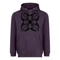 Plum trippy psychedelic rave sacred geometry Heavyweight Hoodie - DesigneFamous