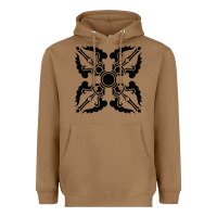 Trippy Psychedelic Rave Sacred Geometry Heavyweight Hoodie | Teevron