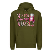 Army Green v is for valentine versed Premium Hoodie - RacoonDesign