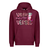 Burgundy v is for valentine versed Premium Hoodie - RacoonDesign