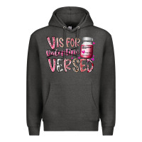Charcoal Heather v is for valentine versed Premium Hoodie - RacoonDesign