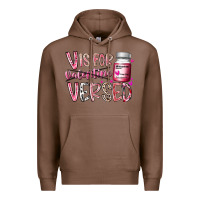 Chestnut v is for valentine versed Premium Hoodie - RacoonDesign