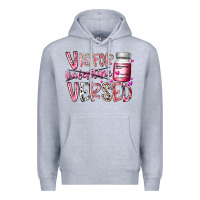 Heather Grey v is for valentine versed Premium Hoodie - RacoonDesign