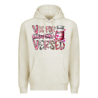 Oatmeal Heather v is for valentine versed Premium Hoodie - RacoonDesign