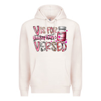 Pale Pink v is for valentine versed Premium Hoodie - RacoonDesign