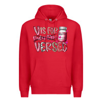 Red v is for valentine versed Premium Hoodie - RacoonDesign