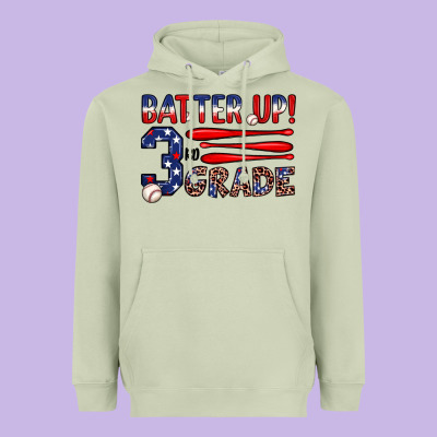Batter Up 3rd Grade Heavyweight Hoodie Designed By Jahusdesignshop
