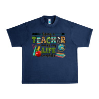 Navy being a teacher makes my life complete Urban Heavy Tee - RanaPortraitStore