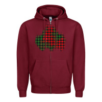 Burgundy christmas glitter patch Zipper Hoodie - AdoDesignShop