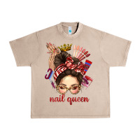 French Oak nail queen messy bun with crown bbs Urban Heavy Tee - BundleAndBundleShop