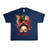 Navy nail queen messy bun with crown bbs Urban Heavy Tee - BundleAndBundleShop