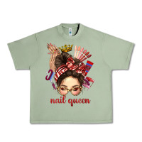 Oil Green nail queen messy bun with crown bbs Urban Heavy Tee - BundleAndBundleShop