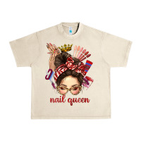 Sandshell nail queen messy bun with crown bbs Urban Heavy Tee - BundleAndBundleShop