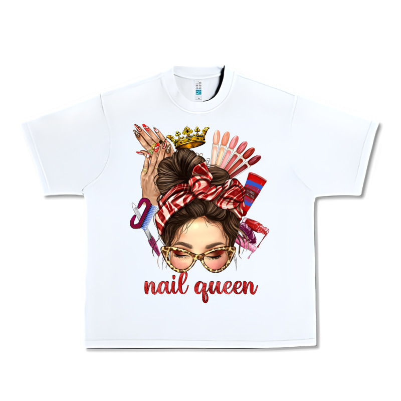 Nail Queen Messy Bun With Crown Bbs Urban Heavy Tee by BundleAndBundleShop | Teevron