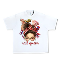 White nail queen messy bun with crown bbs Urban Heavy Tee - BundleAndBundleShop