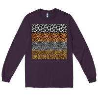 Plum safari animals seamless pattern Long Sleeve Tee - BundleAndBundleShop