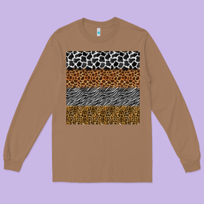 Safari Animals Seamless Pattern Long Sleeve Tee Designed By Bundleandbundleshop