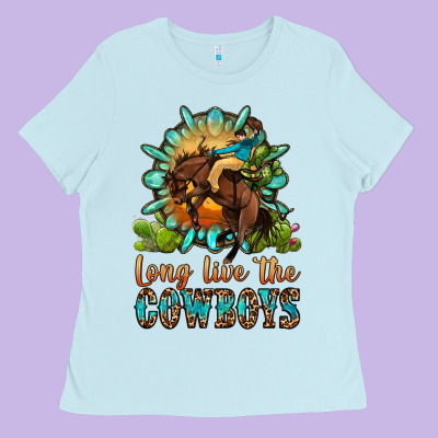 Long Live The Cowboys Ladies Tee Designed By Oliviacreatesart