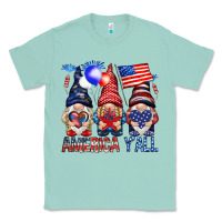 Seafoam America y'all with gnomies Classic Tee - HowdyJamesFarm