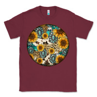 Burgundy western pattern circle earrings Classic Tee - Jasminsmagicworld