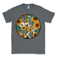 Charcoal Heather western pattern circle earrings Classic Tee - Jasminsmagicworld