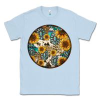 Dusty Blue western pattern circle earrings Classic Tee - Jasminsmagicworld