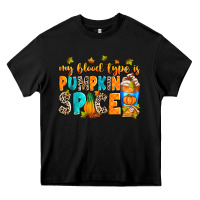Black My blood type is pumpkin spice Heavy Core Tee - RanaPortraitStore