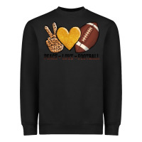 Black peace love football Heavyweight Sweatshirt - AdoDesignShop