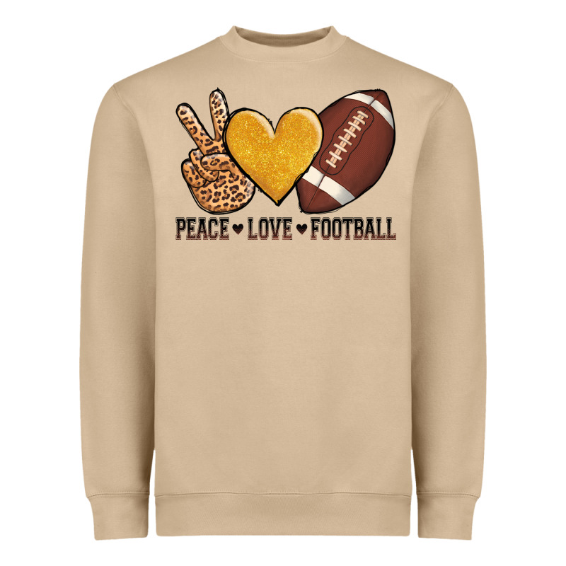 Peace Love Football Heavyweight Sweatshirt by AdoDesignShop | Teevron