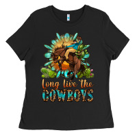 Black long live the cowboys Ladies Tee - OliviaCreatesArt