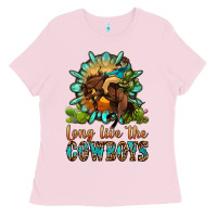 Bubblegum Pink long live the cowboys Ladies Tee - OliviaCreatesArt