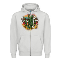 Dove Grey cowhide aztec sunflowers cactus Zipper Hoodie - AdoDesignShop