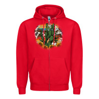 Red cowhide aztec sunflowers cactus Zipper Hoodie - AdoDesignShop