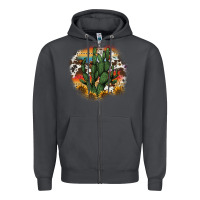 Smoke cowhide aztec sunflowers cactus Zipper Hoodie - AdoDesignShop