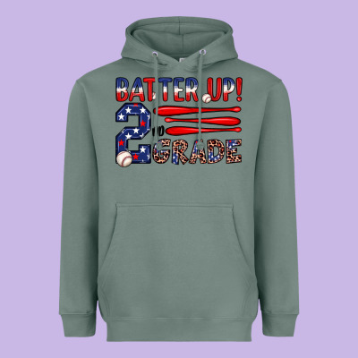 Batter Up 2nd Grade Heavyweight Hoodie Designed By Jahusdesignshop